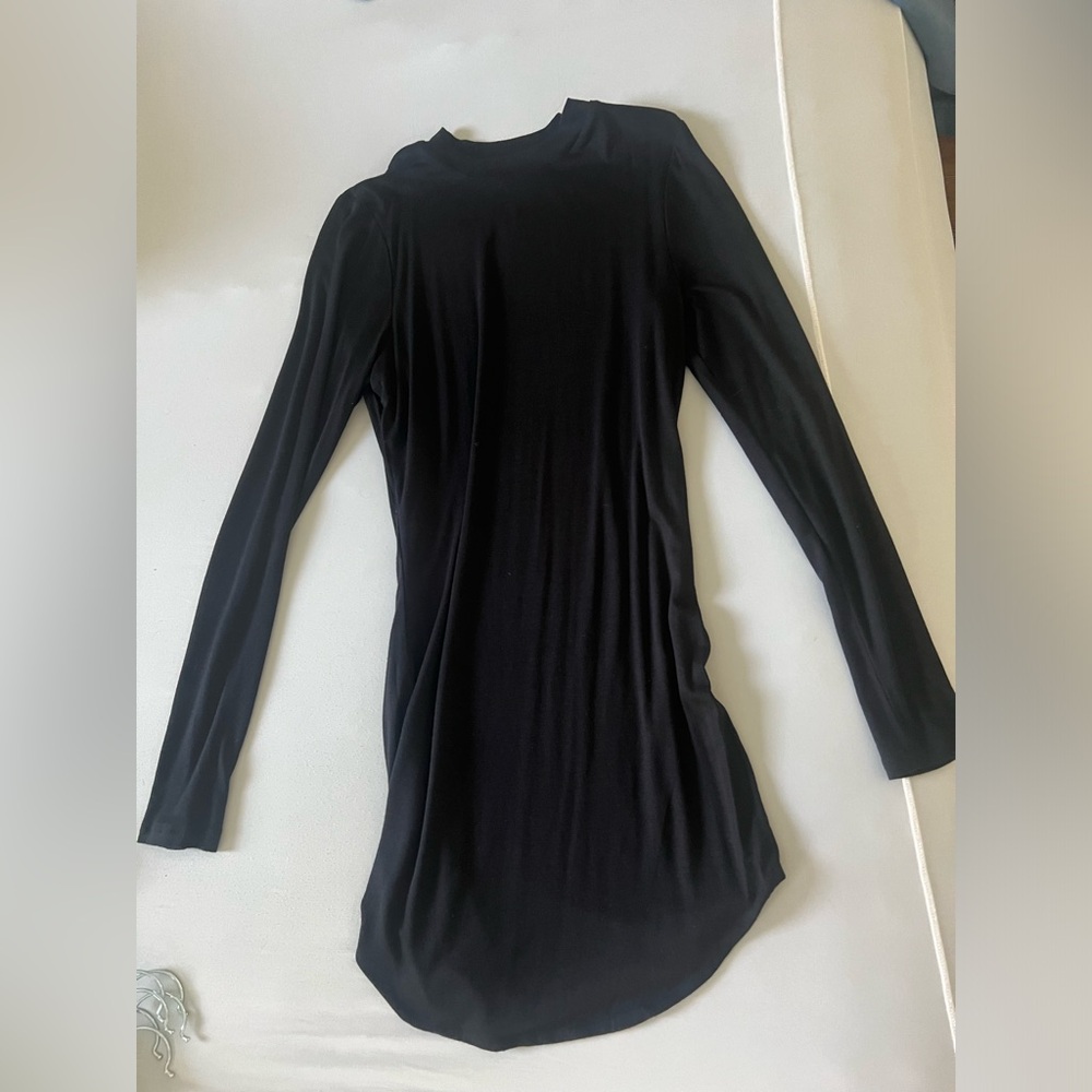 Black long sleeve fashion nova bodycon dress xs